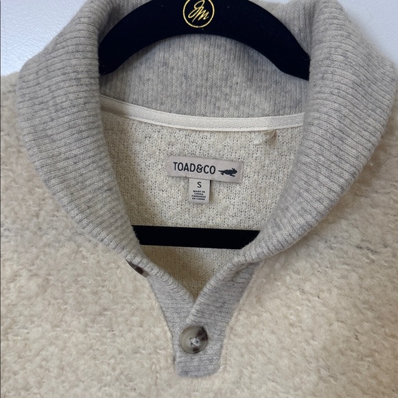 TOAD & CO LOOPY SHAWL CROPPED WOOL PULLOVER SMALL - Picture 3 of 8